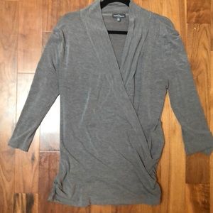Market & Spruce Wrap Front Gray Tunic